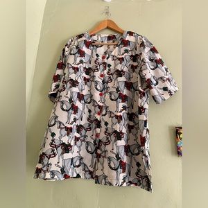 Vintage Horse print button up blouse size L